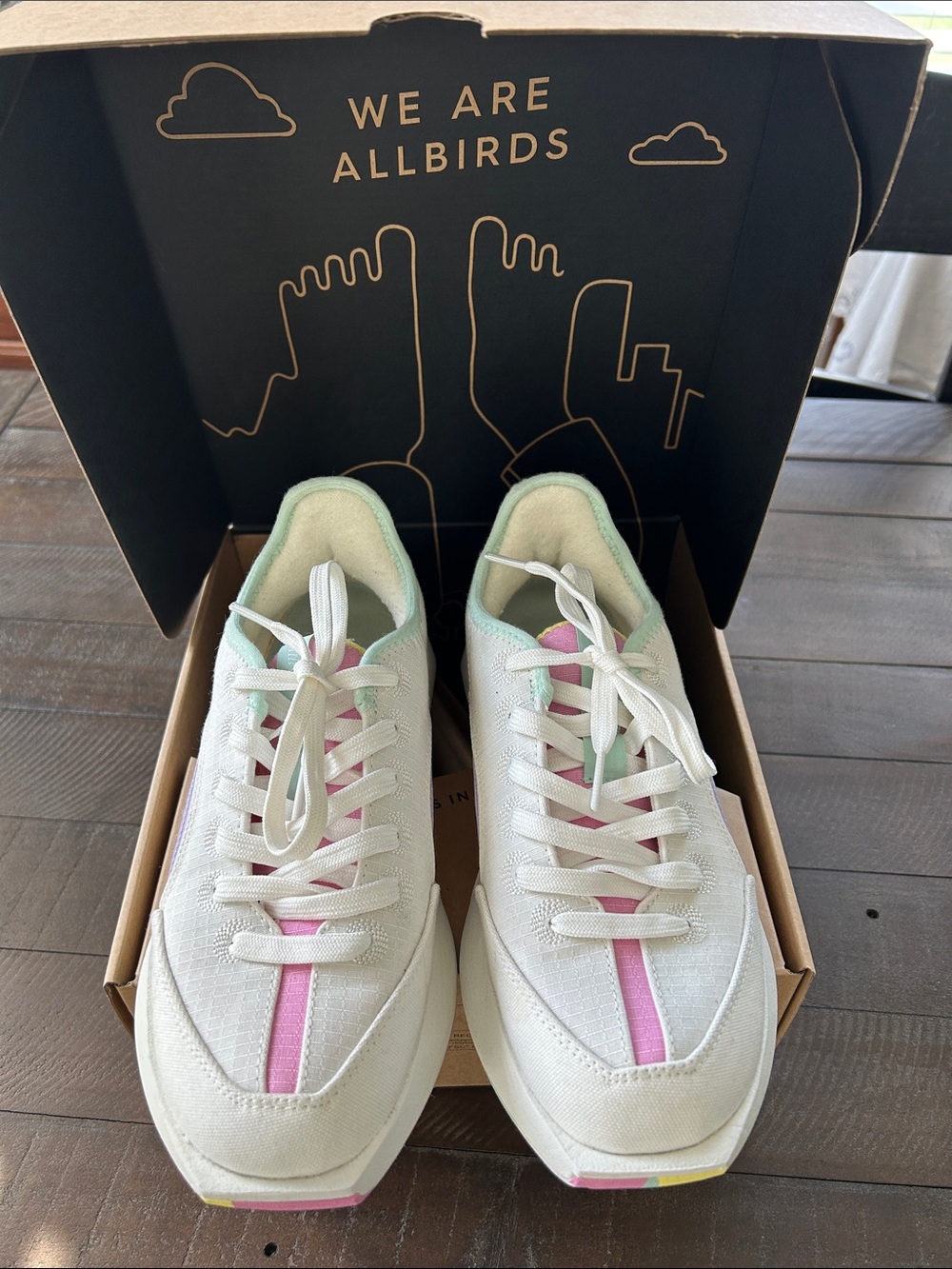 allbirds Olivia Rubin Multi Blizzard White Tread Lighter Sneakers New in Box